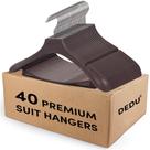 Suit Hangers DEDU, pacote com 40, marrom, 45 cm de largura, com barra para calças Suit Hangers DEDU, pacote com 40, marrom, 45 cm de largura, com barra para calças