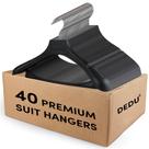 Suit Hangers DEDU, pacote com 40, preto, plástico de 45 cm