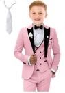 Suit Tesscy Boys, 4 peças formais, rosa, tamanho 18