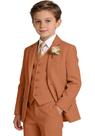 Suit Trasign Boys Linen Burnt Orange 4T Slim Fit Wedding