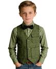Suit Vest Trasign Kids for Boys Green Herringbone Tweed tamanho 8 Suit Vest Trasign Kids for Boys Green Herringbone Tweed tamanho 8