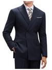 Suit ZKHOECR, azul marinho, trespassado, clássico, 4GG, para homens