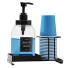 Summark do dispensador de enxaguante bucal com porta-copos de aço inoxidável 700mL