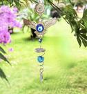 Suncatcher Captador De Energia Águia Dourado E Olho Grego Feng Shui