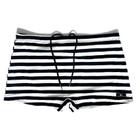 Sunga adulto boxer listra preto com branco