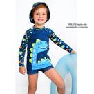 Sunga Boxer e Camiseta Proteção UV50+ Infantil Marujos e Sereias Estampa Dino
