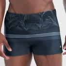 Sunga boxer estampada com folhagem e listras