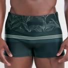 Sunga boxer estampada com folhagem e listras