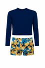 Sunga Boxer Infantil Juvenil + Camisa Proteção Solar Uv 50