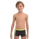Sunga Infantil Boxer Preta Listra Amarela Sunga Infantil Boxer Preta Listra Amarela