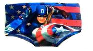 Sunga Infantil Menino Capitão América Praia Verão Piscina Uv