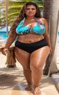 Sunquini Biquini plus size praia Hotpants lycra Estampado e Liso bojo removível tamanho grande do 46 ao 64 COR:AzulTama