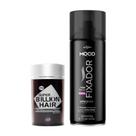 Super Billion 25g Fibra Capilar Disfarça Calvície Maquiagem Capilar e Mood Fixador Forte 200ml
