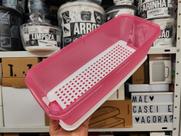 Super Caixa Tupperware 4,3 Litros Rosa com Tampa Branca
