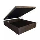 SUPER Cama Box Baú Casal Suede Marrom - 138x188 - Lord Baús