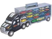 Super Carreta Cegonha Com 21 Carrinhos De Metal Braskit