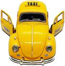 Super Carrinho De Ferro Fusca Clássico 1967 Miniatura Cor Amarelo Táxi