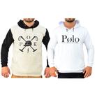 Super combinado 2 Moletom Boné e Polo Masculino Feminino Bolso na Frente Para Dias Frios