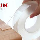 Super Fita Mágica Nano Gel Dupla Face Lavável Reutilizável Prática 1m Transparente Fixação Firme sem Danificar Paredes Adesão Extrema Uso Doméstico
