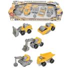 Super Frotinha Kit Construção Infantil Com 5 Máquinas Retro, Carregadeira, Demolidor, Caçamba e Rolo