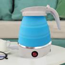 Super Jarra Chaleira Elétrica De Silicone Dobrável 600ml Portátil 600w 220v Azul