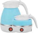 Super Jarra Chaleira Elétrica Dobrável Silicone Viagens Portátil Cor Azul