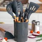 Super Kit 12 Utensílios Cozinha Silicone Deluxe Premium - PRETO