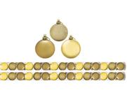 Super Kit 30 Bolas De Natal Glitter, Lisa e Fosca Dourada 4cm - Rio Master