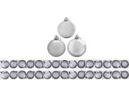 Super Kit 30 Bolas De Natal Glitter, Lisa e Fosca Prata 4cm - Rio Master