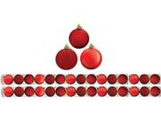 Super Kit 30 Bolas De Natal Glitter, Lisa e Fosca Vermelha 4cm - Rio Master