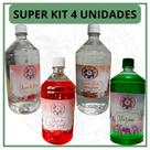 Super Kit 4 Unidades, 1 Alfazema, 1 Água de Flor de Laranjeira, 1 Água de Rosas, 1 Água de Rosa Verm