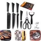 Super Kit Facas Cozinha Jogo 6 Pecas Tesoura Descascador Conjunto Super Kit Facas Cozinha Jogo 6 Pecas Tesoura Descascador Conjunto