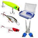 Super Kit Isca Artifical Marine Sports Superficie Meia Agua Profundidade + Alicate + Estojo