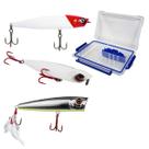 Super Kit Iscas Artificiais Marine Sports Animal Pro Slider Vulcan Superficie + Estojo Super Kit Iscas Artificiais Marine Sports Animal Pro Slider Vulcan Superficie + Estojo