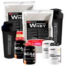 SUPER KIT MAGALU: 2x Whey Protein 500g + 2x BCAA 100g + 2x POWER Creatina 100g + 2x Coqueteleira - Bodybuilders