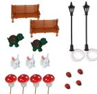 Super Kit Miniaturas Com 17 Peças P Suculentas E Terrários