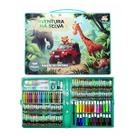 Super Maleta Pintura Safari Canetinhas Lápis Desenhos 168pçs