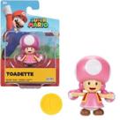 Super Mario Boneco Toadette de 8cm Com Moeda - Sunny
