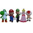 Super Mario Luigi Yoshi Toad Princesa Peach Kit 5 Bonecos