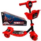 Super Patinete Infantil Scooter Aranha Spider Luzes nas 3 Meninos Som e Luzes Super Patinete Infantil Scooter Aranha Spider Luzes nas 3 Meninos Som e Luzes