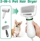 Super Pente Escova Secadora 2em1 Soprador Leve Para Caes E Gatos 110v