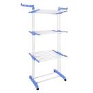 Super Varal 3 Andares Roupas Retratil Articulado Dobravel Vertical Cor Azul