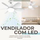 Super Ventilador De Teto Com 3 Tom Luz 60w Bocal E27 C/ Controle Remoto