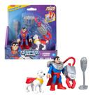 Superman e Krypto Imaginext DC Super Friends Metal Force Figura de Ação e Conjunto de Acessórios