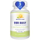 Suplemente nosso Daily Vites L-metilfolato 7,5 mg 90 cápsulas