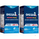Suplemento Alimentar Kit 2 Ômega 3 TG Family 18 EPA 12 DHA 120 Cap