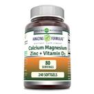 Suplemento Amazing Formulas Cálcio Magnésio Zinco D3 240 Cápsulas de Gel
