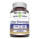 Suplemento Amazing Formulas Gluconato de Zinco 50 mg 250 comprimidos