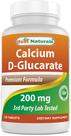 Suplemento Best Naturals D-Glucarato de Cálcio - 200mg - 120 Comprimidos