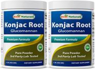 Suplemento Best Naturals Konjac Glucomannan Root 908g, pacote com 2